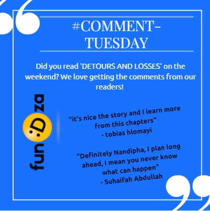 FundzaLitTrust's tweet photo. #CommentTuesday Did you read 'Losses and Detours' this weekend? What did you think? Read it here: https://t.co/6RYp0ZYUVb #Literacy #Reading https://t.co/tJYOIbvcEq
