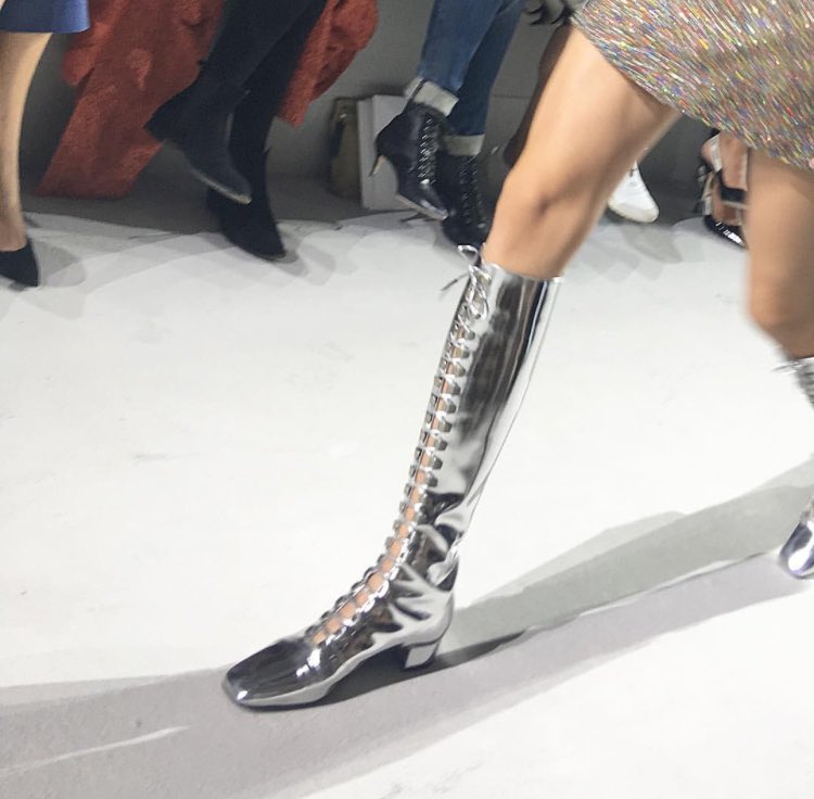 dior fishnet boots