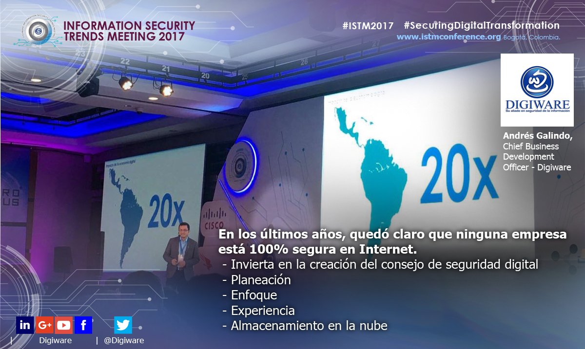 digisoc_mdr's tweet photo. 🤖La amenaza cibernética es una realidad. 🕵🏽#SecuringDigitalTransformation #ISTM2017 - 🤖#SeguridadDigital #Cyberwar🕵🏽 #TransformacionDigital https://t.co/sY58hgSQME