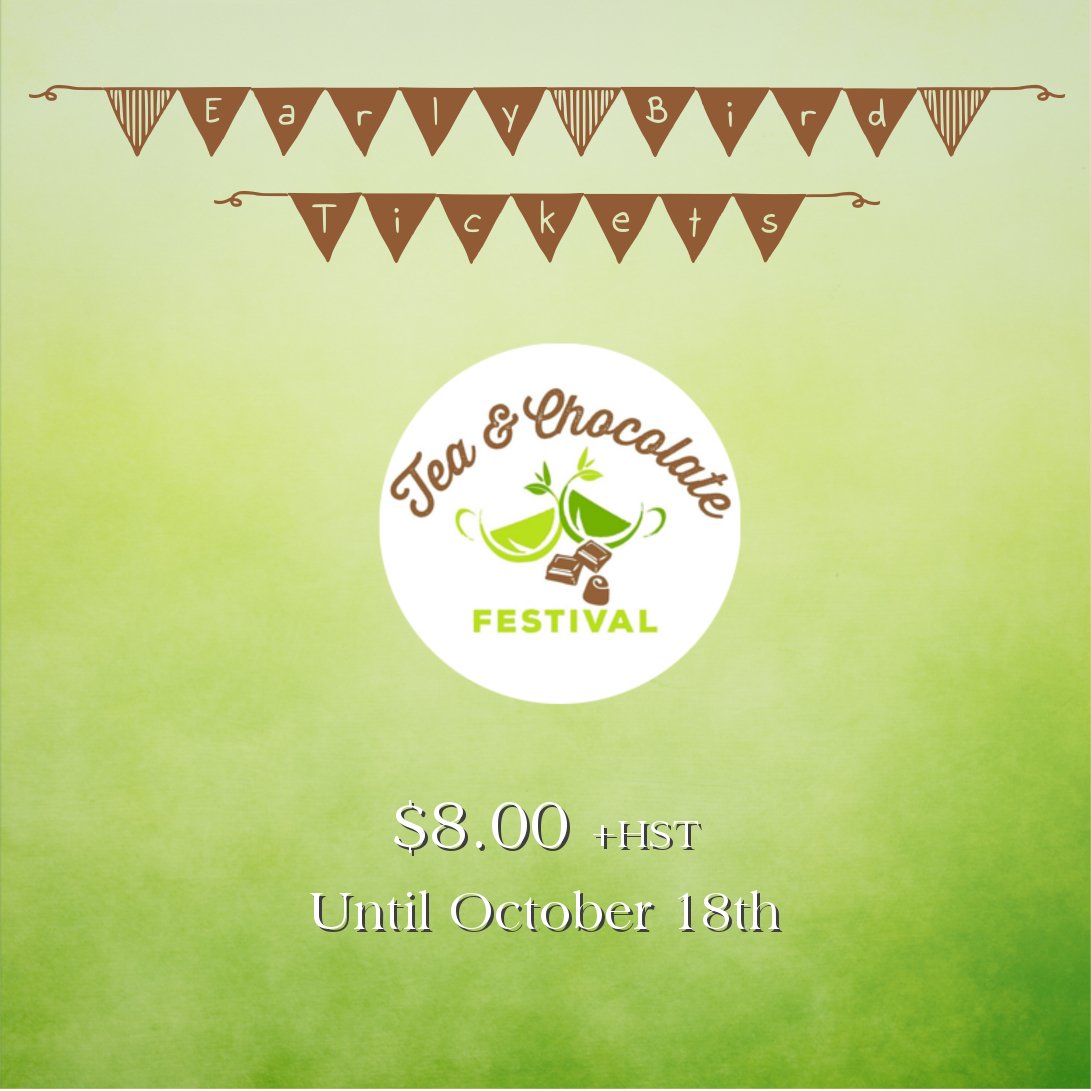 Tea_Choco_Fest's tweet photo. Early bird tickets now available.  Enjoy the savings! #ottawa #tea #chocolate #canada #yum https://t.co/npQtswjQoA