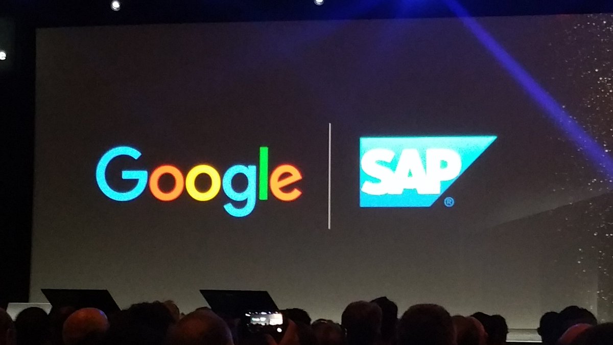 RossDoherty83's tweet photo. SAP and Google partnership and live demo at #SAPTechEd #SAPcloudplatform. Amazing to see this synergy of clouds. https://t.co/K9W512wiTl