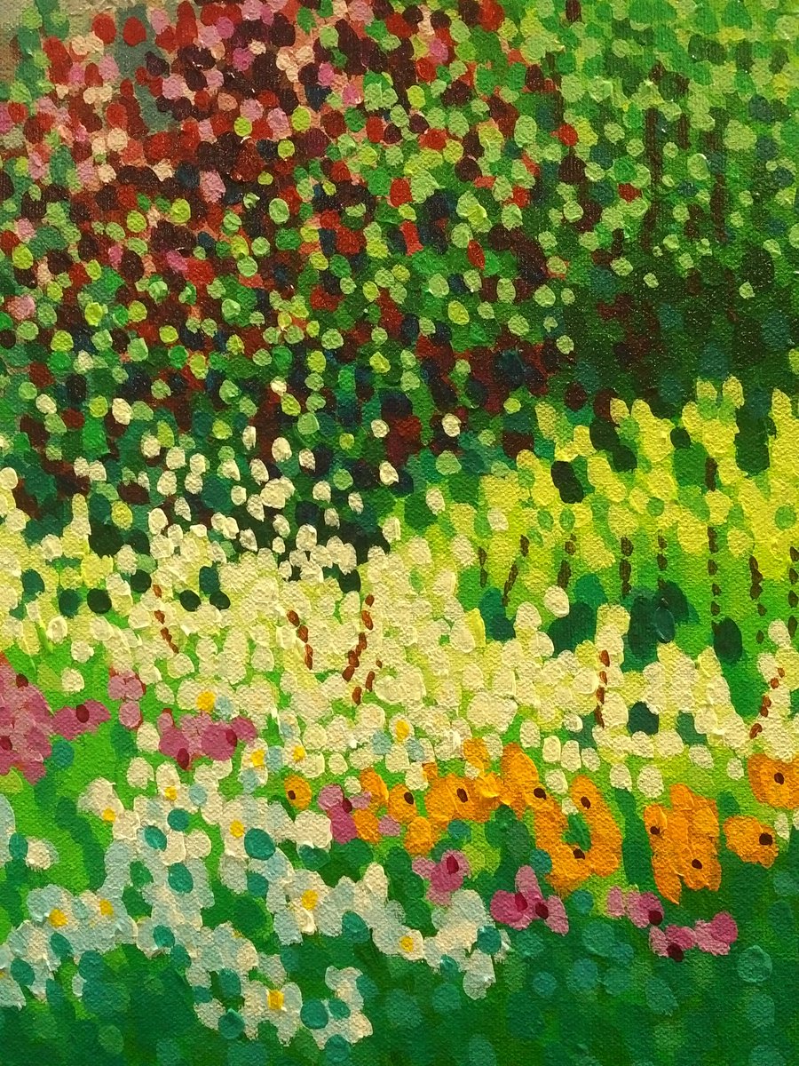 A close up of one of my paintings. See more JimPescottArt.com #Pointillism #Alberta #Calgary #LoveNature #a walk in the woods #yyc
