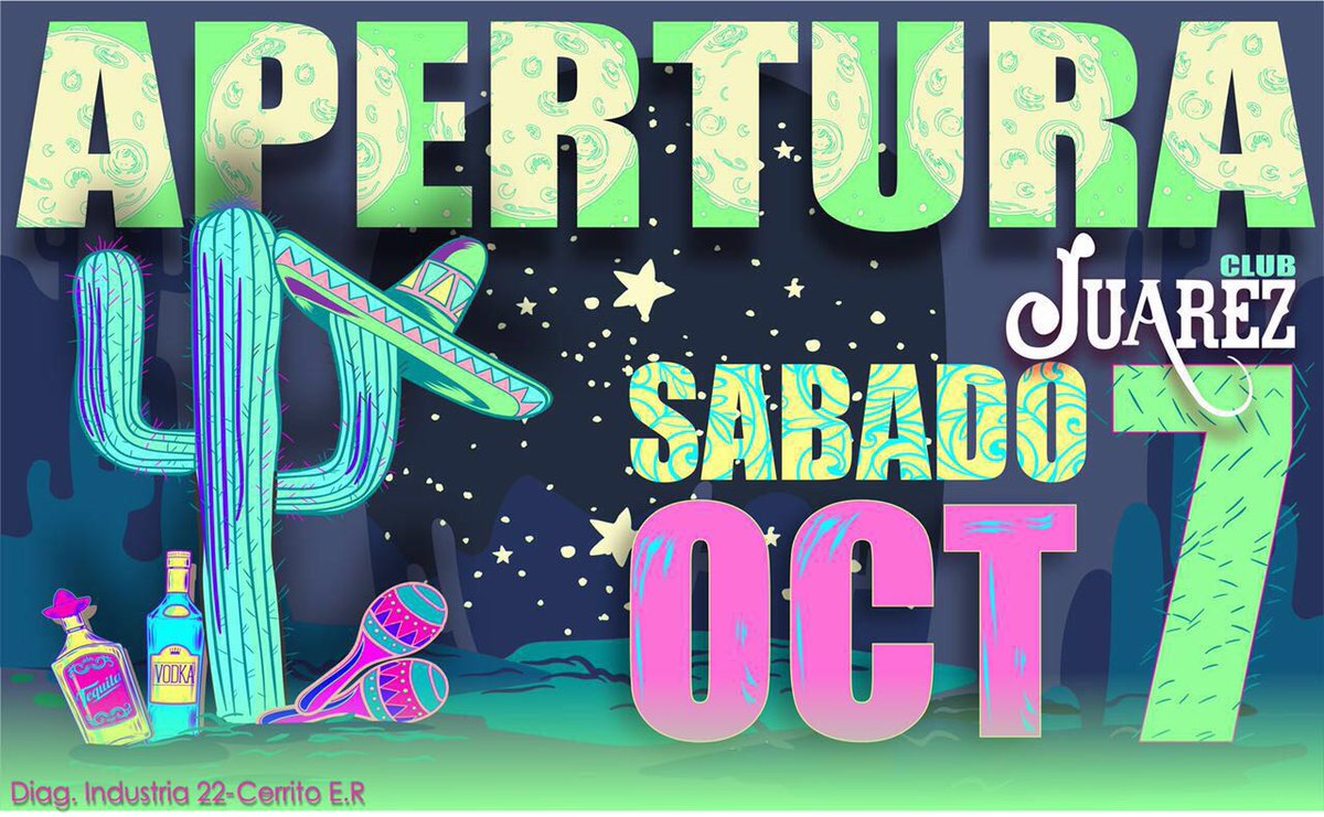 radiogenerador's tweet photo. 📢 Agendá! 07 de Octubre #MegaApertura Llega #ClubJuarez #Cerrito 🎉🍻😎 Se vienen noches de muuuucha fiesta! 💣💃🎧👉 Te contamos + en #ElGenerador https://t.co/P13AYBXf5F