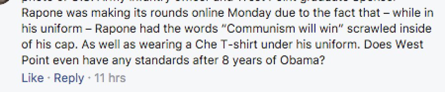 You know the conservative response to "Lt. Che Meme" is "I can't believe Obama let them teach Communistm at West Point" right?