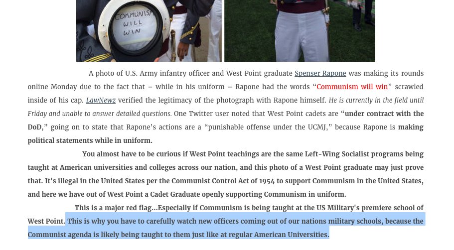 You know the conservative response to "Lt. Che Meme" is "I can't believe Obama let them teach Communistm at West Point" right?