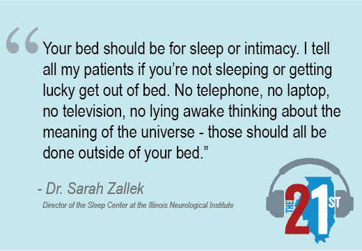 21stShow's tweet image. What can you do to make sure you get a good night’s rest - every night? @ININeuro's Dr. @SarahZallek offers this advice: