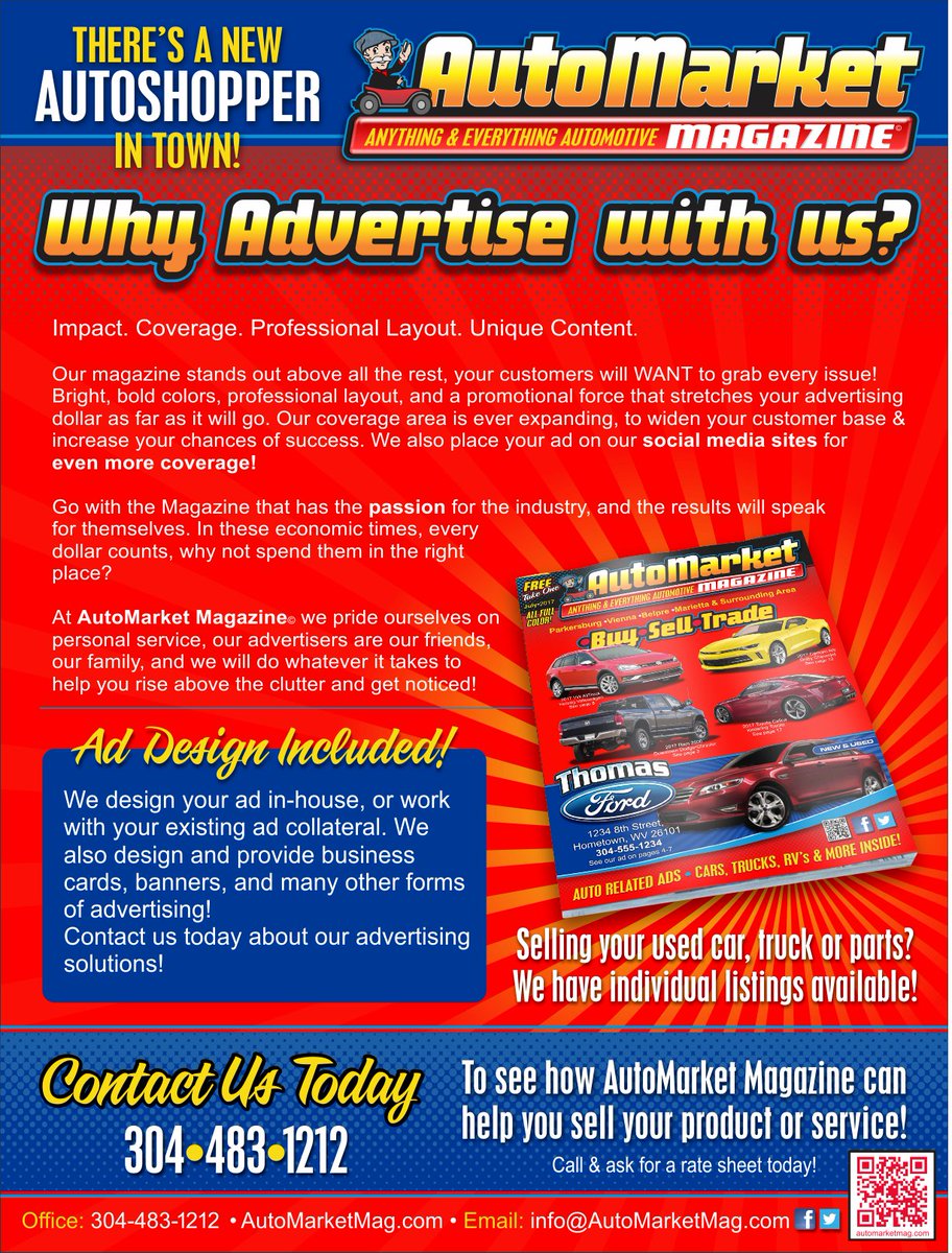 AutoMarketMag's tweet image. Check out the flyer for @AutoMarketMag and contact us to beat the Oct. 1st deadline! #AutoSales #CarShopper #TruckShopper #Dealers #Cars