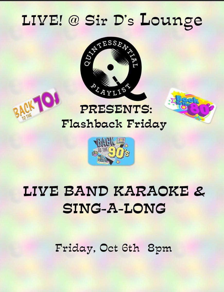 Flashback Friday Live Band Karaoke &amp; Sing-A-Long Friday October 6th 8pm #sirdslounge #live #karaoke #parkslope #brooklyn #nyc