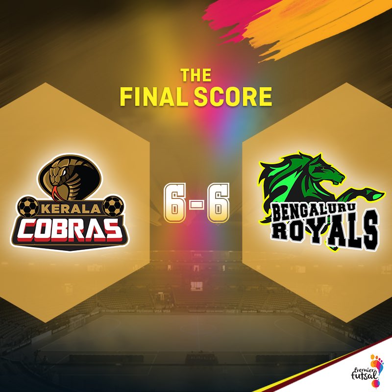 The Final Score! 
#NaamHaiFutsal #GoCobras #KeralaCobras