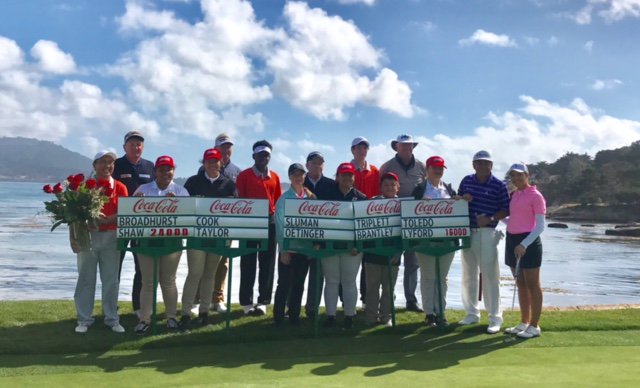 TFTOC's tweet photo. @EstebanEtoledo, who represented TFTOC, made birdie on Pebble Beach’s iconic 18th hole at the @PUREFirstTee Coca-Cola Champions Challenge! https://t.co/Xjnpe8WPBg