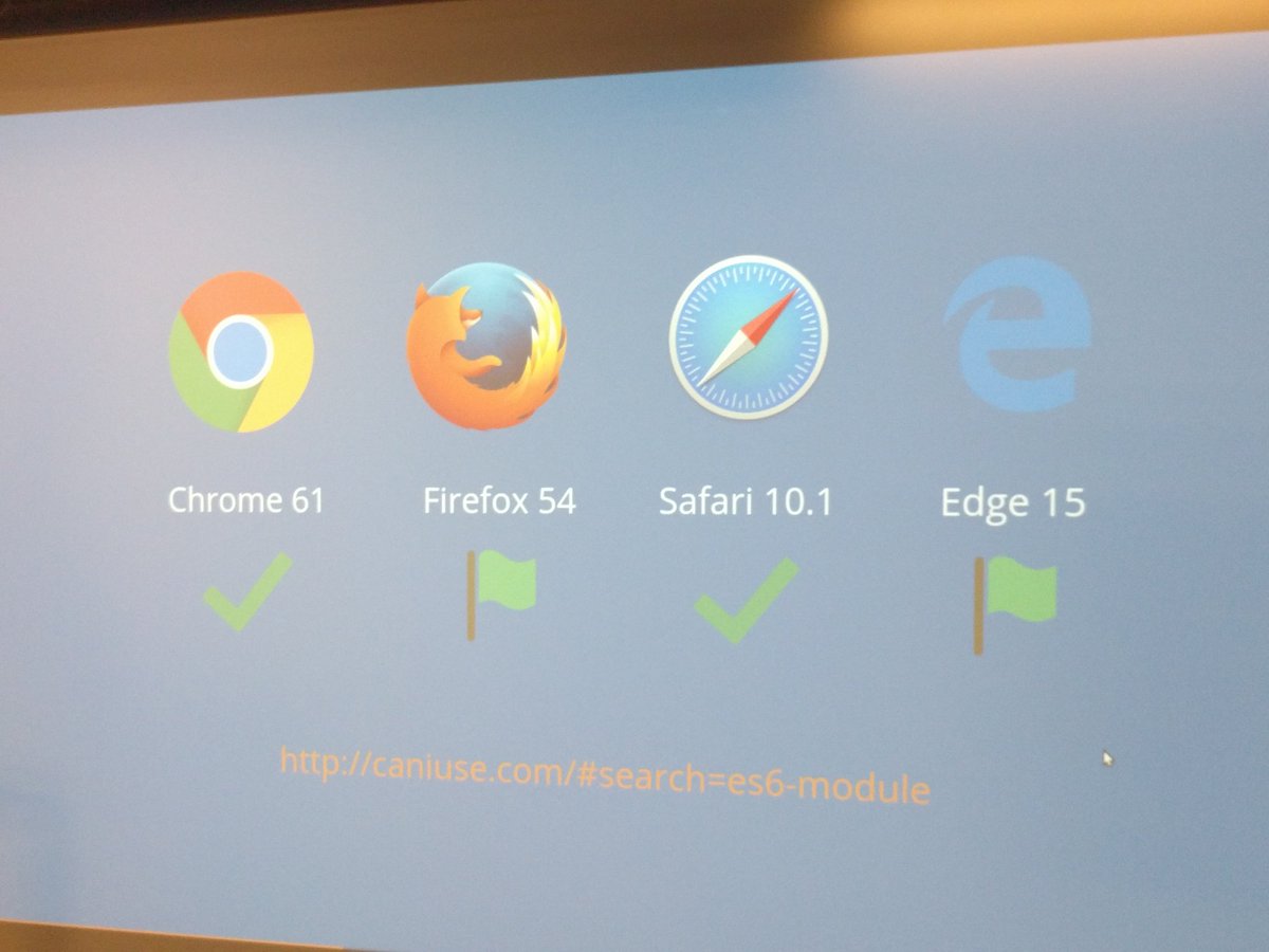 RennesJS's tweet photo. Les modules ES6 semblent vraiment prometteurs 👍 Merci @vogloblinsky pour ce très bon talk 100% #JavaScript https://t.co/UbN8tE9T6m