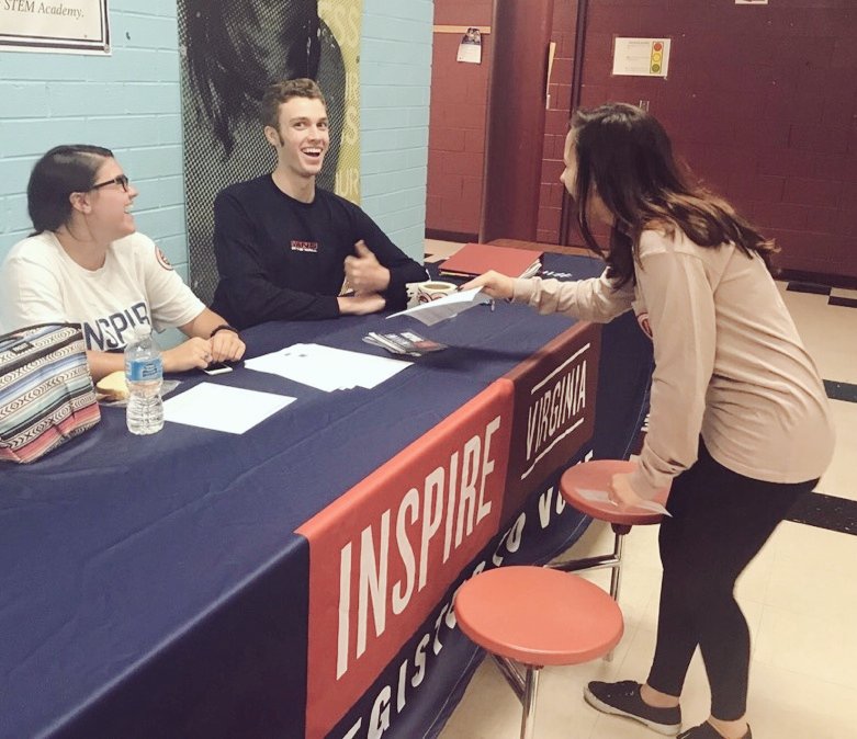 Inspired Leaders <a href="/PoquosonHS/">PoquosonHS</a> getting seniors registered to use their voice and VOTE! #BeVocalVoteLocal #TurnUptheVote