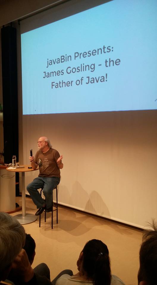 chainikoff7's tweet image. Evening with the legend himself - James #Gosling! #java #javaBin #oslo