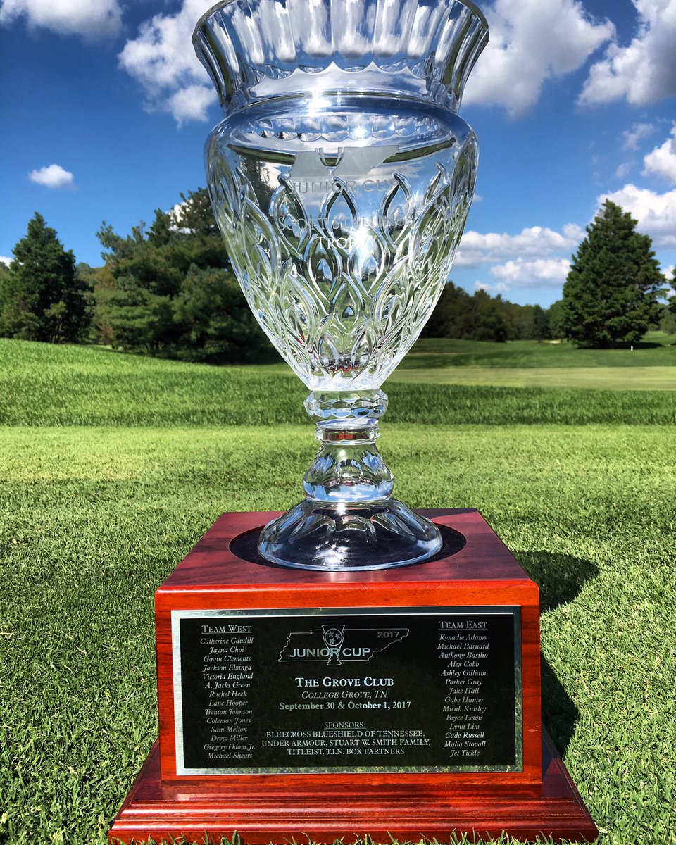 tgfjuniorgolf's tweet photo. The @stallingsgolf 🏆is ready for #tnjuniorcup17!🙌🙌 Which team will hoist it on Sunday afternoon?!?! #wildwildwest #easyeast https://t.co/c6QdYZ2EQ3