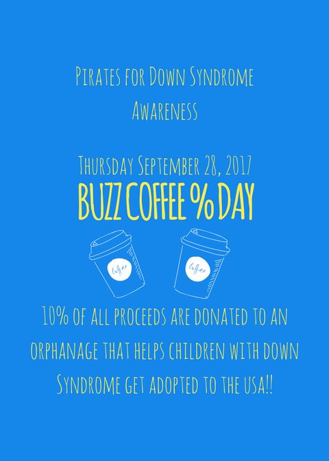 This Thursday!! Grab a friend and go get some coffee @ Buzz Coffee House