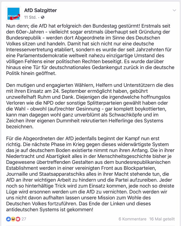 der_emm_podcast's tweet photo. Die AfD, eine offene und ehrlich Partei für das Volk....Ich kann gar nicht so viel essen wie ich kotzen möchte. https://t.co/YYkncqwfWX