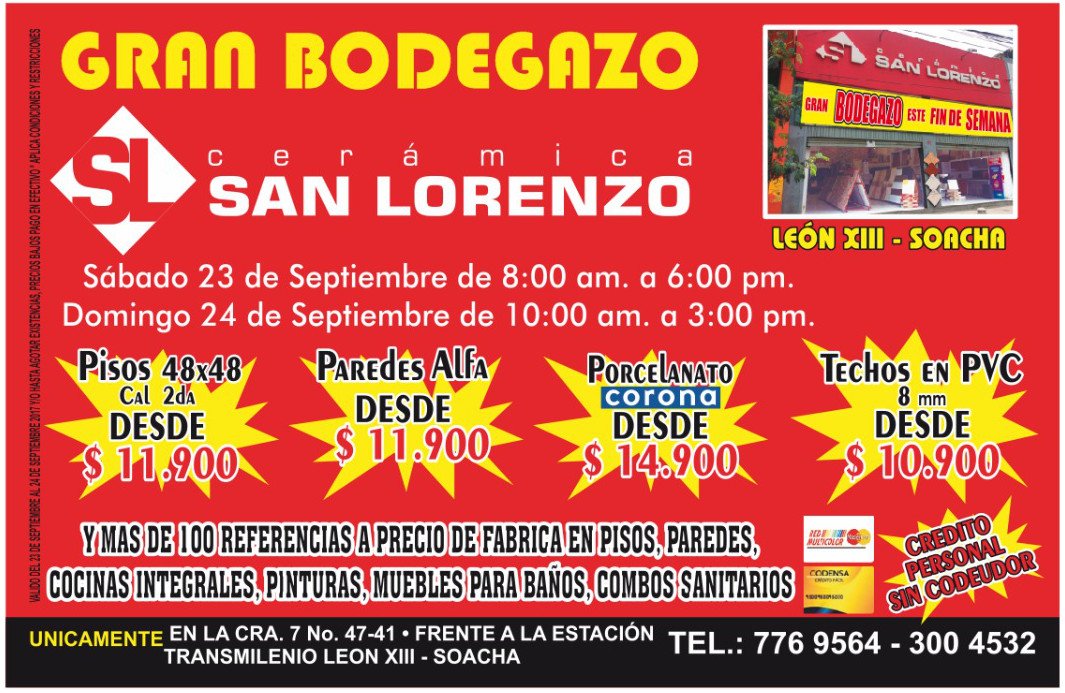 DISCERCOL's tweet photo. ¿Te perdiste el Bodegazo? Aún tenemos ofertas hasta el 30 de Septiembre en todas nuestras salas de venta! En CR 7 47-41 Soacha https://t.co/2kvcQ1nszb
