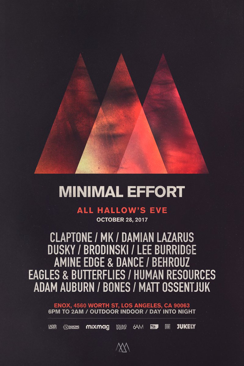 mattossentjuk's tweet image. 10/28 MINIMAL EFFORT WITH SOME BIG NAMES
Tickets: bit.ly/2fxWRcG