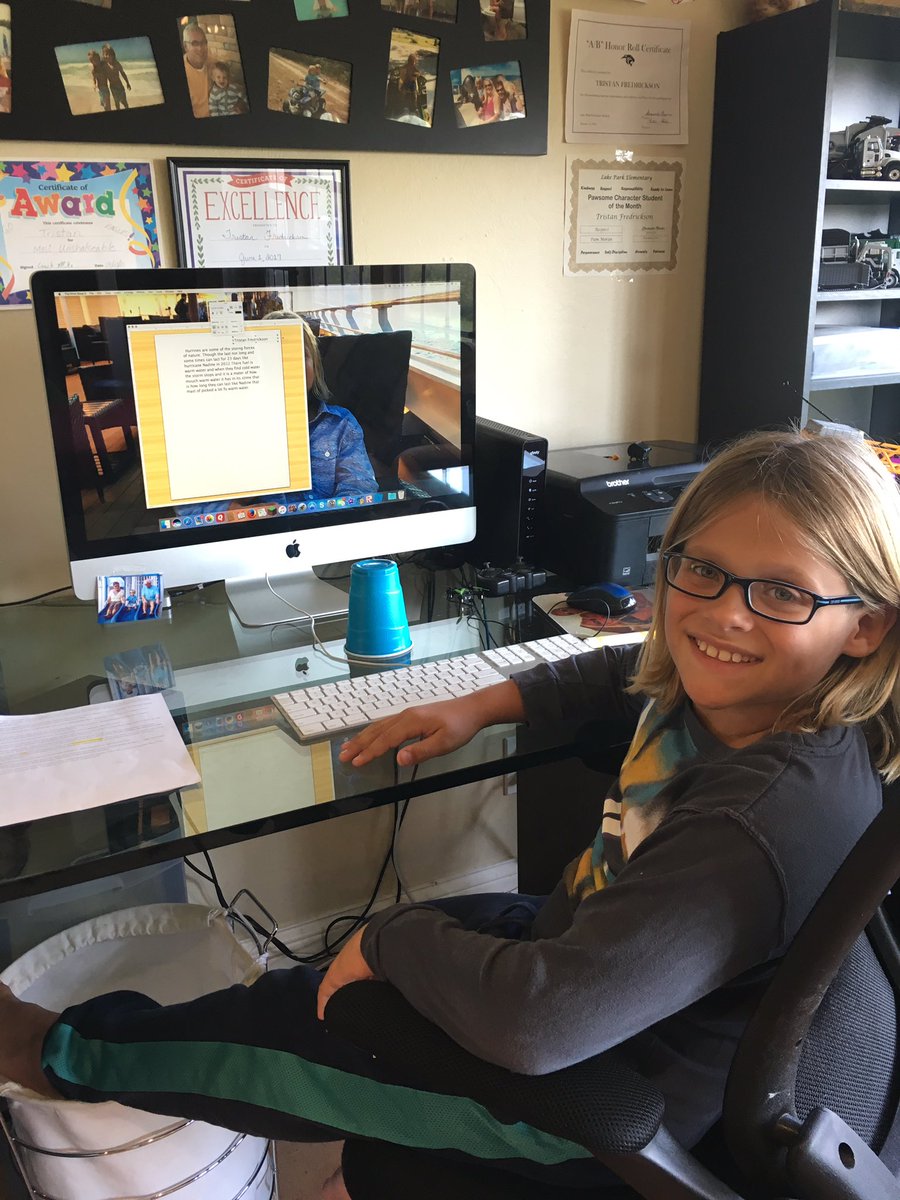 Homework time!  Doing a little extra and typing his report. #CCPSStrong <a href="/FriendsinFourth/">Kristin Merrill</a> <a href="/LPEPanthers/">Lake Park Elementary</a> @SeeSidiskyTeach