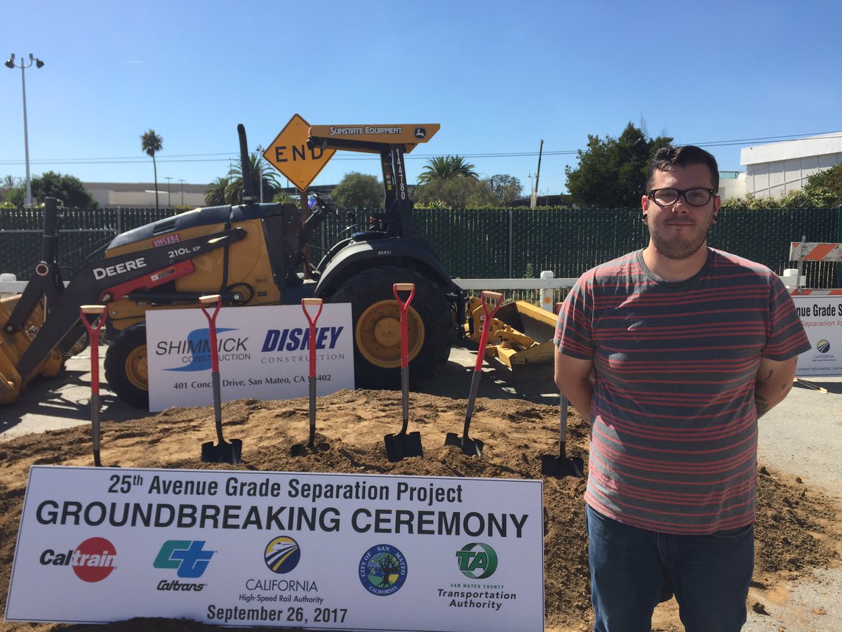 Caltrain's tweet photo. Pierce stopped by to express his excitement about new Hillsdale station. It will be across street from his new wine bar Craft &amp; Harvest. https://t.co/1rCFLso9Tj