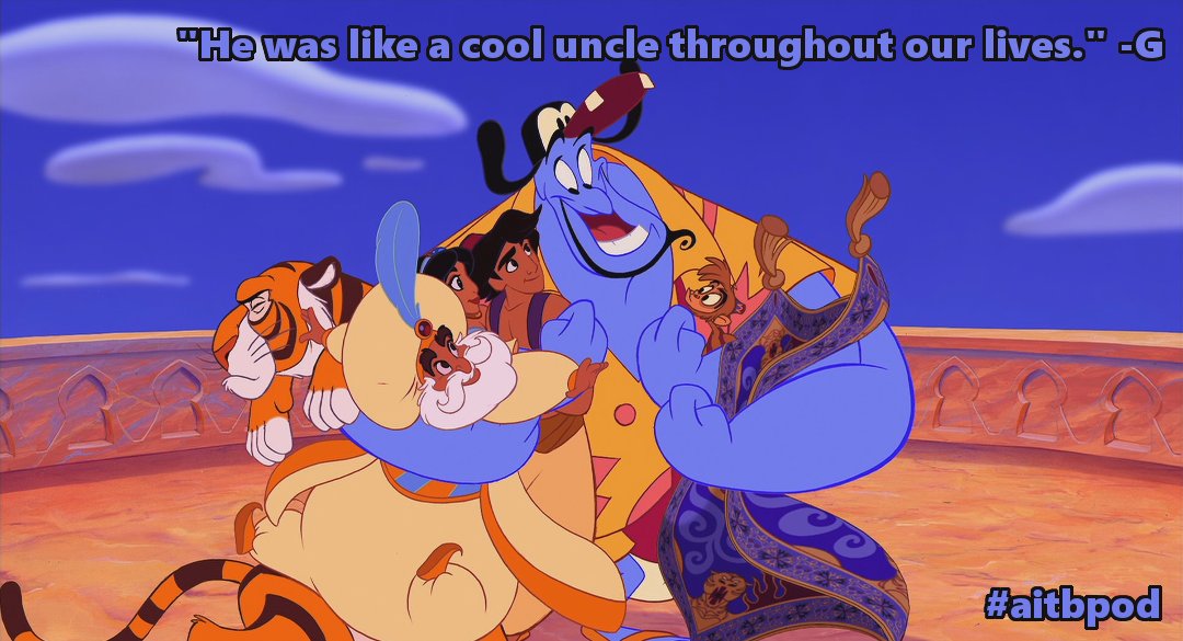 AitBPod's tweet photo. Episode 55 is warm and nostalgic! #animation #PodernFamily #Disney #DisneyRenaissance #Aladdin #Genie #robinwilliams #wishes #aitbpod https://t.co/cYubVBRS6t
