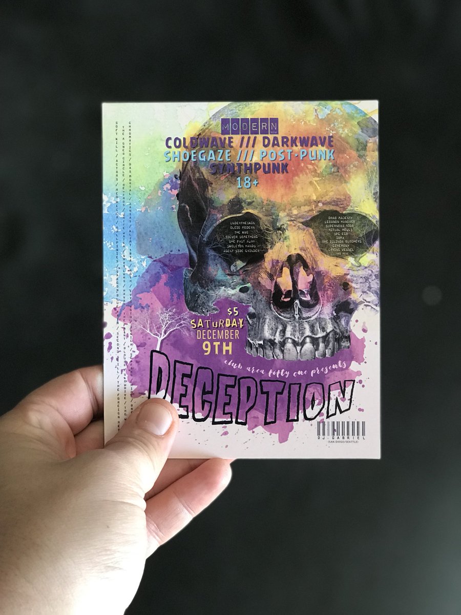 DeceptionSLC's tweet photo. The 7lbs box of flyers is here! So many flyers and damn they look good. Let's dance to some new music SLC!
#DeceptionSLC #area51slc #newgoth https://t.co/wTkOX36Dpg