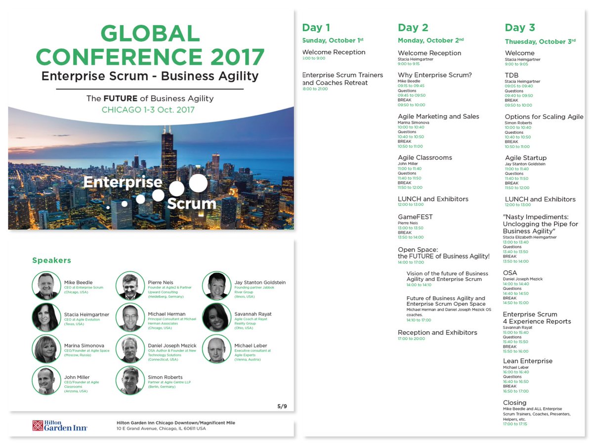 🦄 If using Enterprise Scrum, and available at 9 am on Oct 3 in Chicago, you are invited to our ES - Practitioner's Panel! 

Contact me ASAP.