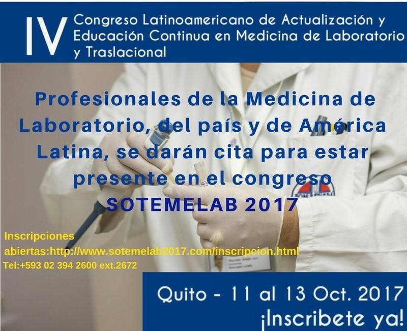 Iscríbete a #Sotemelab17 congreso en medicina de laboratorio sotemelab2017.com/inscripcion.ht… #Genetistas #Citólogos #Hematólogos #Microbiólogos