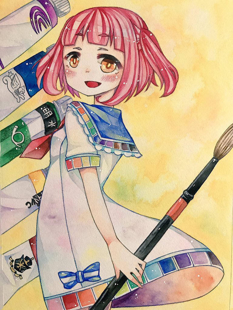 こた No Twitter 私が使ってる絵の具と筆を描いてみた 艸 この女の子はパレッティーナって名前なのよ パレットちゃんが絵の具の魔法使いに返信するとパレッティーナになる設定 こた No Twitter 私が使ってる絵の具と筆を描いてみた 艸 この女の子はパレッティーナって名前なのよ パレットちゃんが絵の具の魔法使いに返信するとパレッティーナになる設定