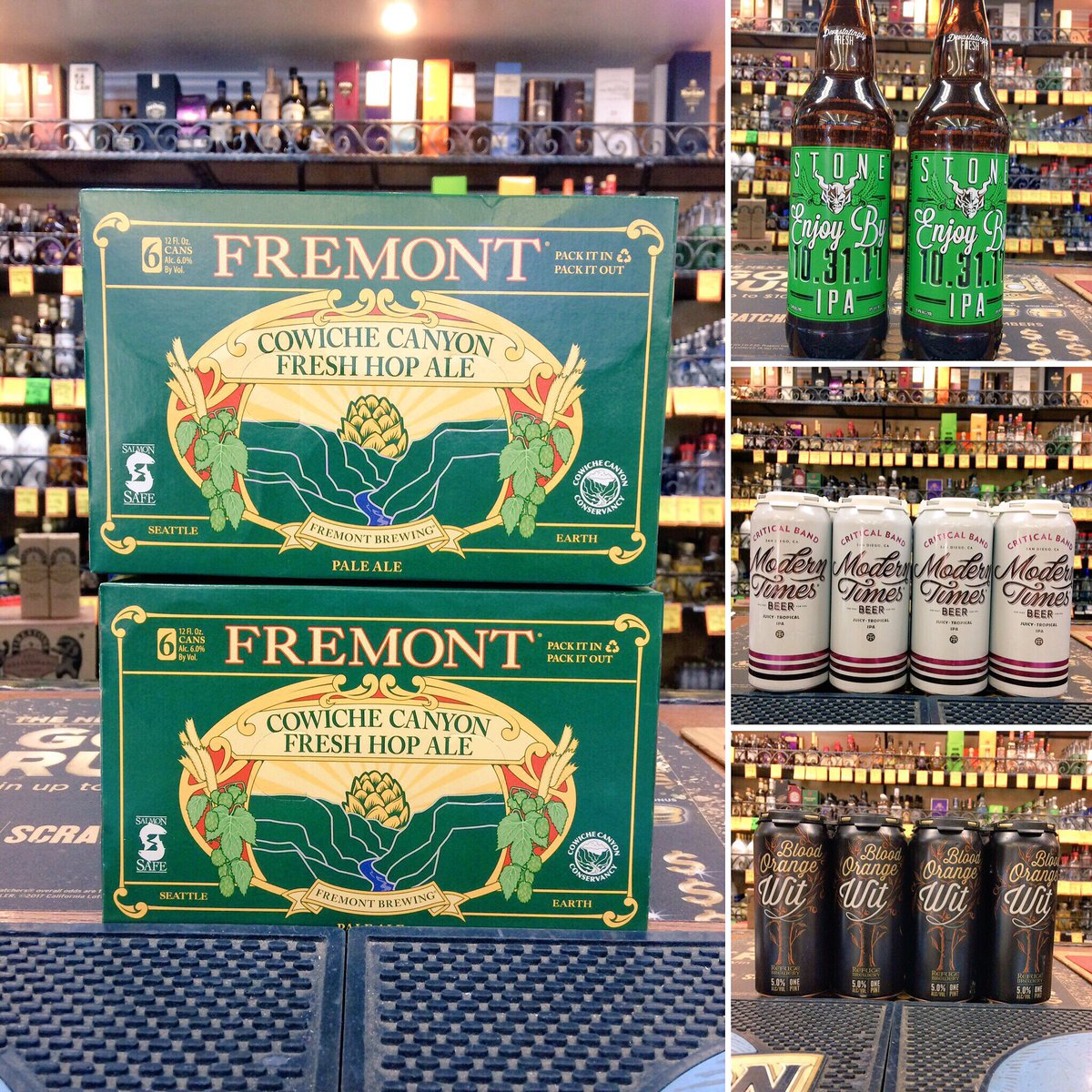 WhittierGrog's tweet photo. @fremontbrewing #Cowiche #Canyon #FreshHop #Ale @StoneBrewing #EnjoyBy1031🎃#IPA @ModernTimesBeer #CriticalBand @lat33brew #BloodIrange #Wit https://t.co/fIlmzP0Rfh