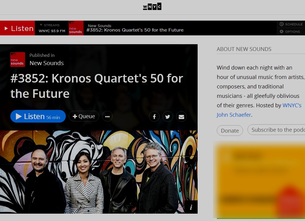 "50 For the Future" <a href="/KronosQuartet/">Kronos Quartet</a> on <a href="/SoundCheck/">Soundcheck</a> <a href="/WNYC/">WNYC 🎙</a> bit.ly/1WqRsQz 2016-04
