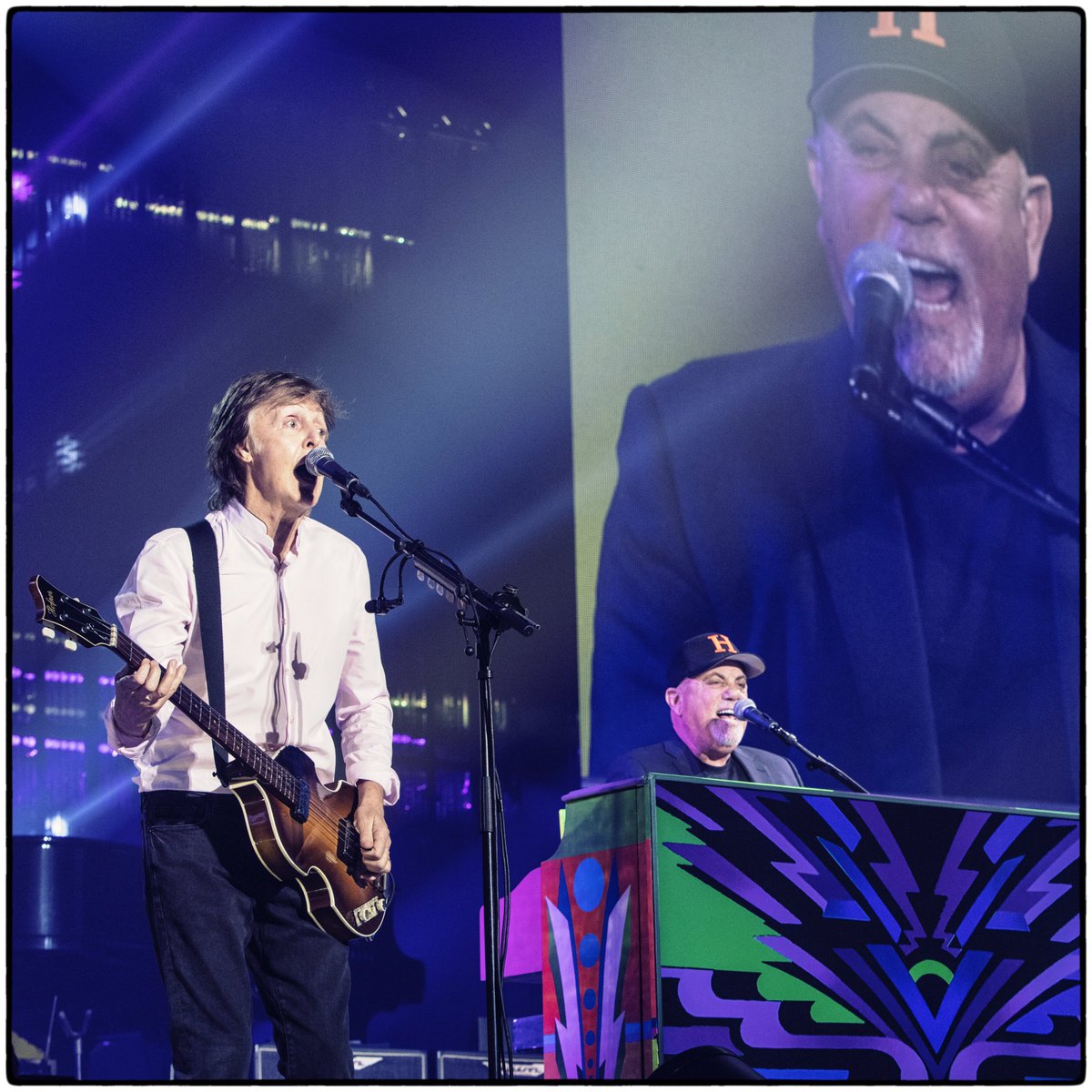 PaulMcCartney's tweet photo. Rockin' with the Magic Piano Man @billyjoel #OneOnOne https://t.co/wlw7OfsFyY