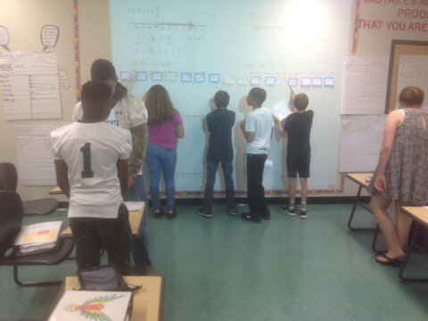 haggardmk's tweet photo. My 7th Grade advanced math students on a scavenger hunt for two-step inequalities. #WeAreLMS https://t.co/fd9WBKUu59