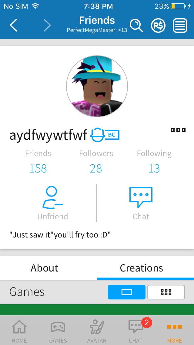Perfect_RBLX's tweet photo. @Antster I am actually friends with the guy who has jimmy! The first picture is true it waits unfriend that means that I am friends with him https://t.co/ll5q97GuLS