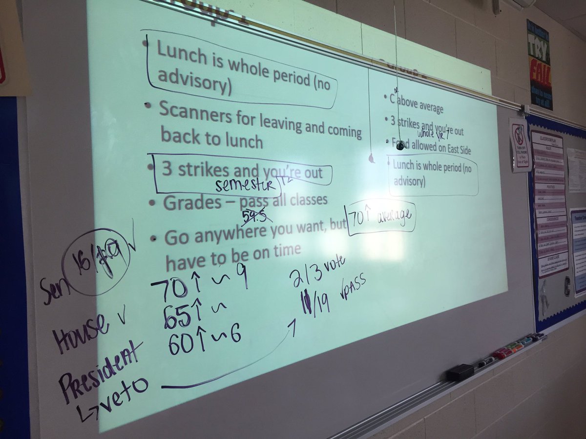 Phillips_JTHS's tweet photo. Today my Gov't students acted as lawmakers and created 2 bills to leave campus for lunch. #lawmakingprocess #legislativebranch #itsnoteasy https://t.co/8qwAtC4kzk