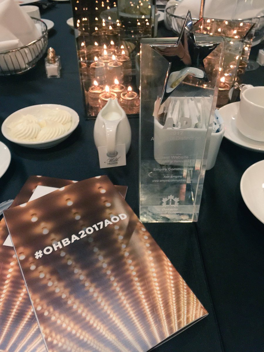 Empire Communities (@empire_living) on Twitter photo Enjoying our Best Website award at the <a href="/OntarioHBA/">Ontario Home Builders’ Association (OHBA)</a> #OHBA2017AOD Enjoying our Best Website award at the <a href="/OntarioHBA/">Ontario Home Builders’ Association (OHBA)</a> #OHBA2017AOD