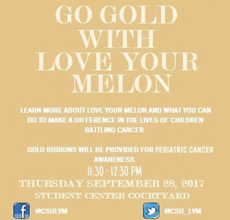 CSU_LYM's tweet image. Come support CSU&apos;s first LYM event this Thursday 9/28 for pedantic cancer awareness month! 💞💖 Be in the courtyard from 11:30-12:30 pm 🍉
