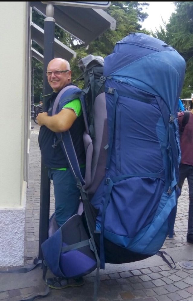 MarkChubb3's tweet photo. When you’re told you’re only allowed 1 carry-on bag. https://t.co/m4pINP82ec