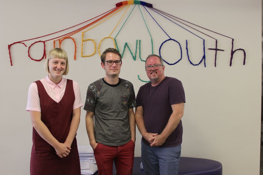 RainbowYOUTH's tweet image. Today we had 3 generations of RY leaders in one room - Frances, Duncan &amp;amp; Tommy! #zomg 🎉🌈🦄✨