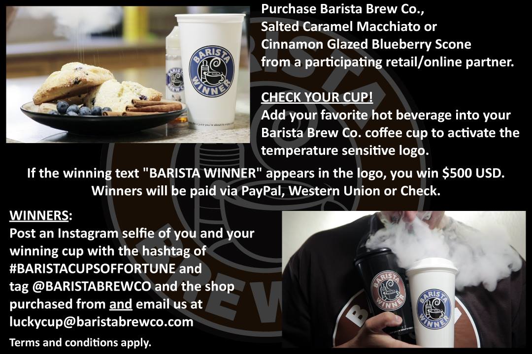 Barista Brew Co Make Sure To Be Checking Your Cups Peel Off That White Label On The Back Of The Black And White Cups Add Hot Liquid Coffee And Watch Barista Brew Co Make Sure To Be Checking Your Cups Peel Off That White Label On The Back Of The Black And White Cups Add Hot Liquid Coffee And Watch