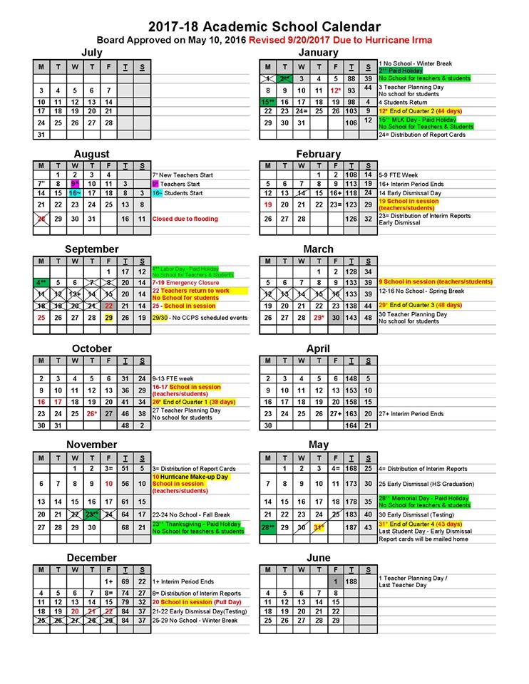 Collier County Public Schools on Twitter "School calendar passed 50