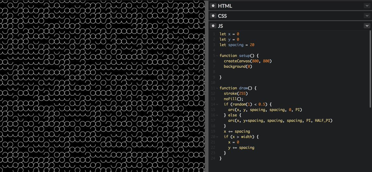 martinclasen's tweet image. @shiffman Using arc() w/ PRINT 10 codepen.io/clasen/pen/eGv… #codingtrain