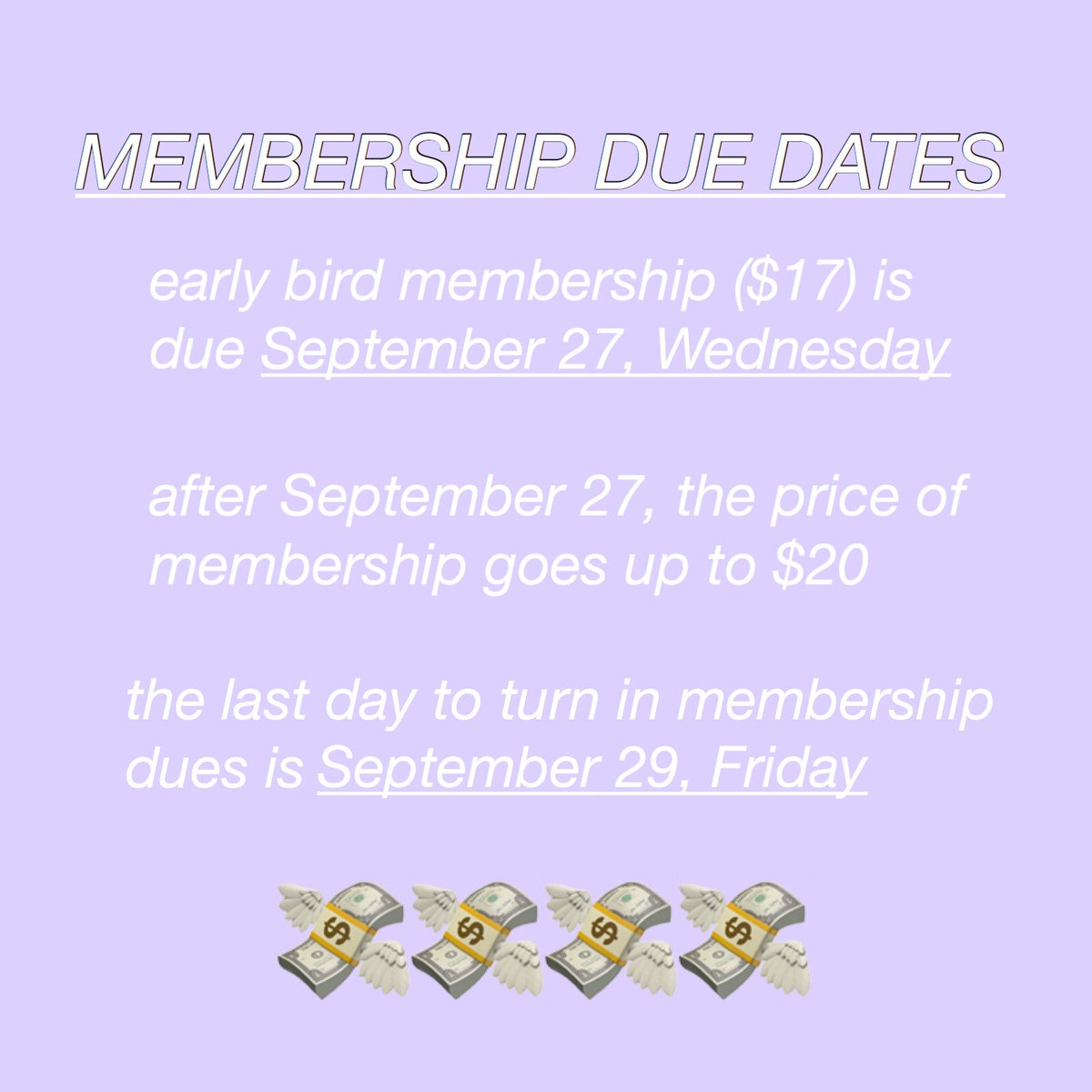 chhskc's tweet photo. don’t forget early bird membership is due to the student site tomorrow!! 😤💸 https://t.co/g0yqMLp8Rd
