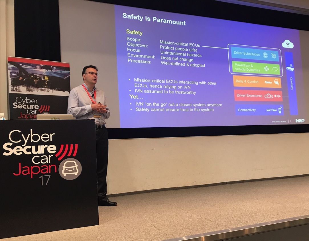 cybersecurecar's tweet photo. Fabrice Poulard @NXP_Auto : Good security is not cheap! We must tackle fact that automotive cyber security is “hidden value for consumers” https://t.co/x1i5uE5cJt