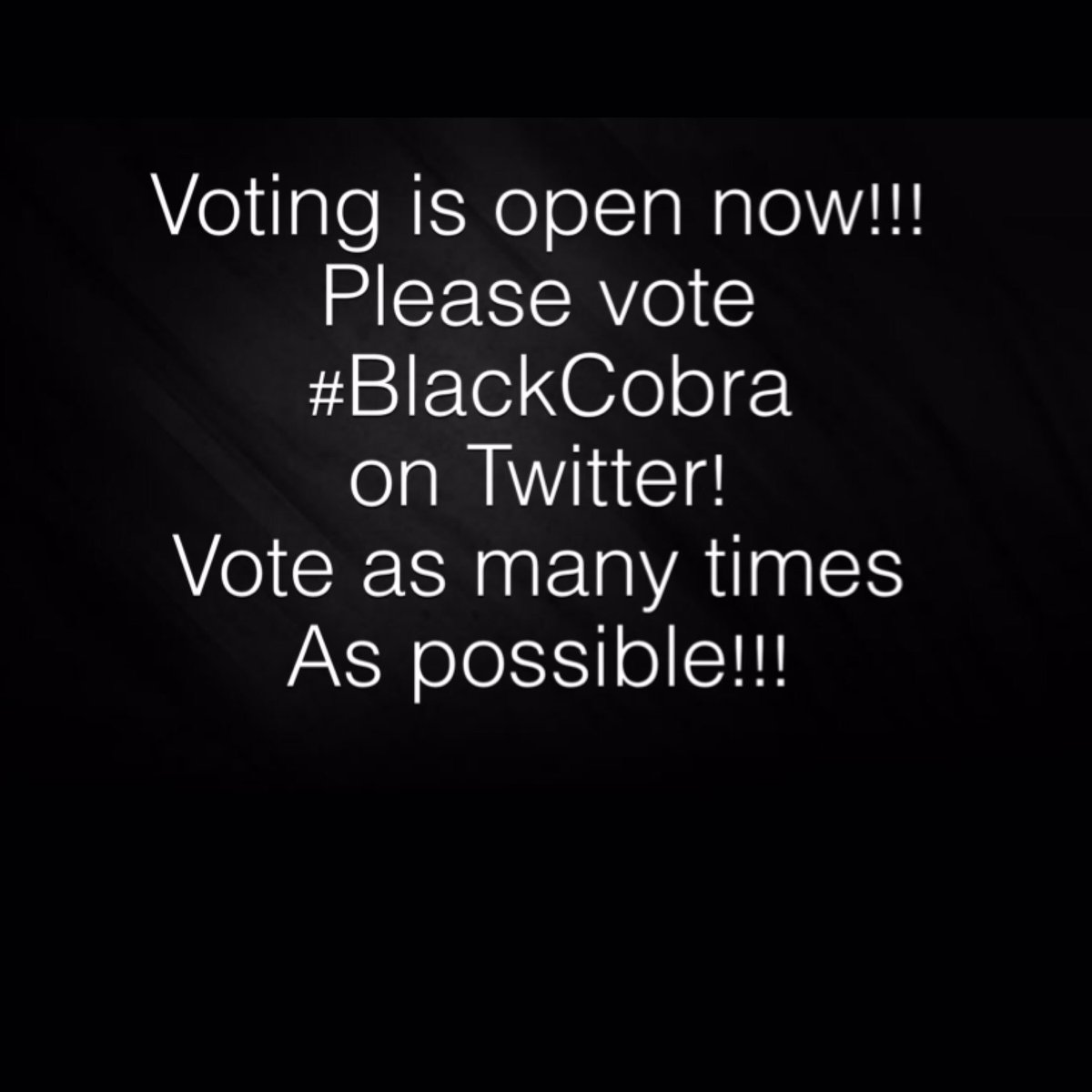mattobaugh's tweet photo. #BlackCobra tweet now! As many times as you want https://t.co/B2TPzfEK0w