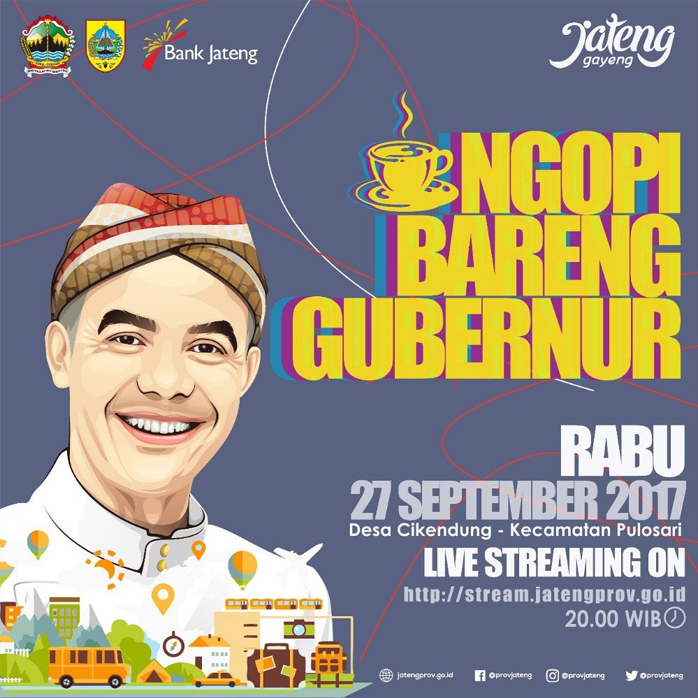 Ngawagdotcom's tweet photo. Yuk, Ikutan #NgopiBarengGanjar nanti malam jam 20.00 WIB di Desa Cikendung https://t.co/OqV3oQpvUh