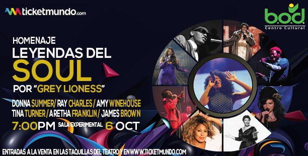 Homenaje "Leyendas Del Soul" || Por <a href="/greylioness/">grey hernandez</a> || @CCulturalBOD || 6 Oct 7pm || ENTRADAS EN bit.ly/2whUYnB ||