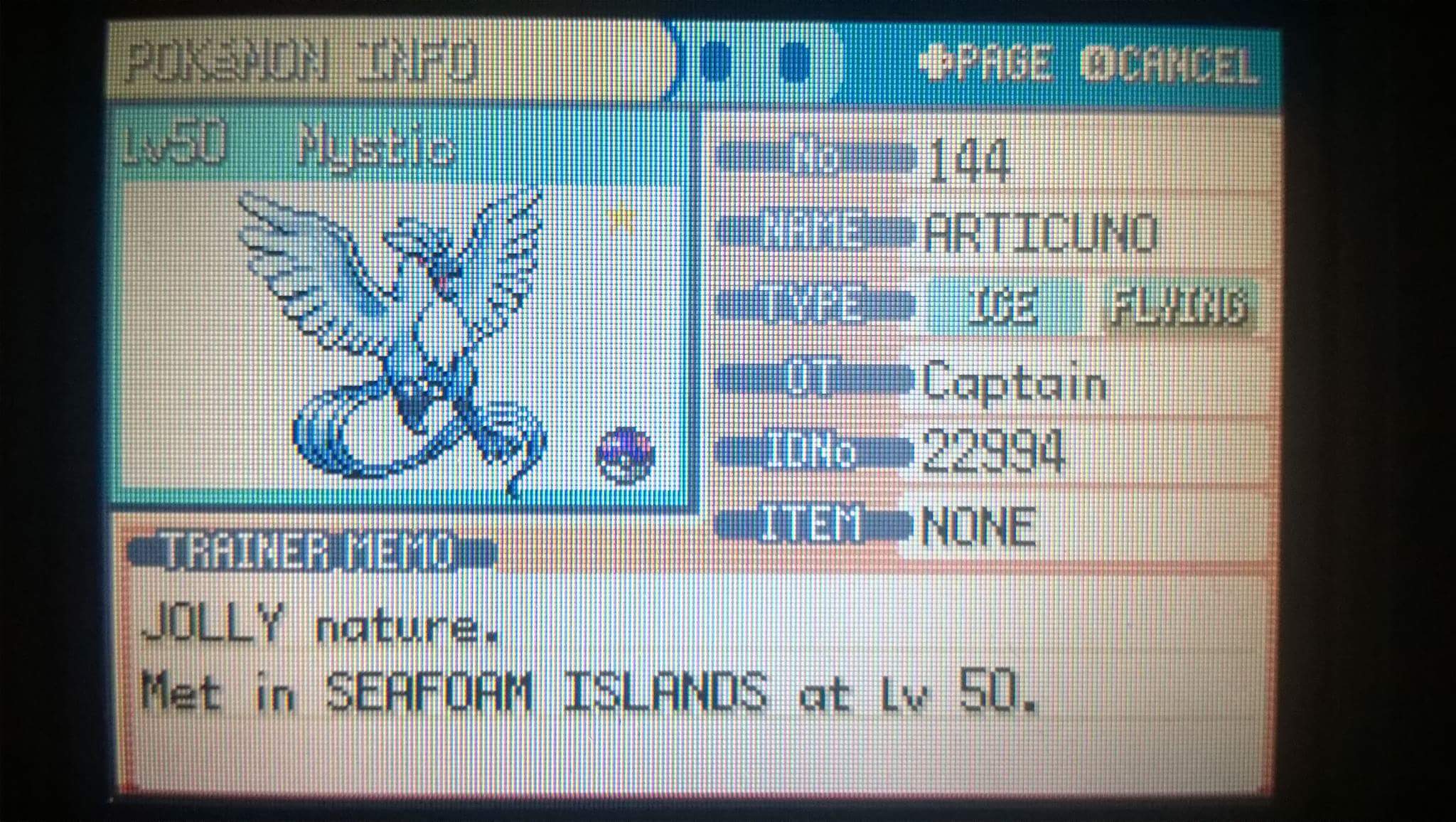 Live] Shiny Articuno after 448 SRs (Fire Red) 