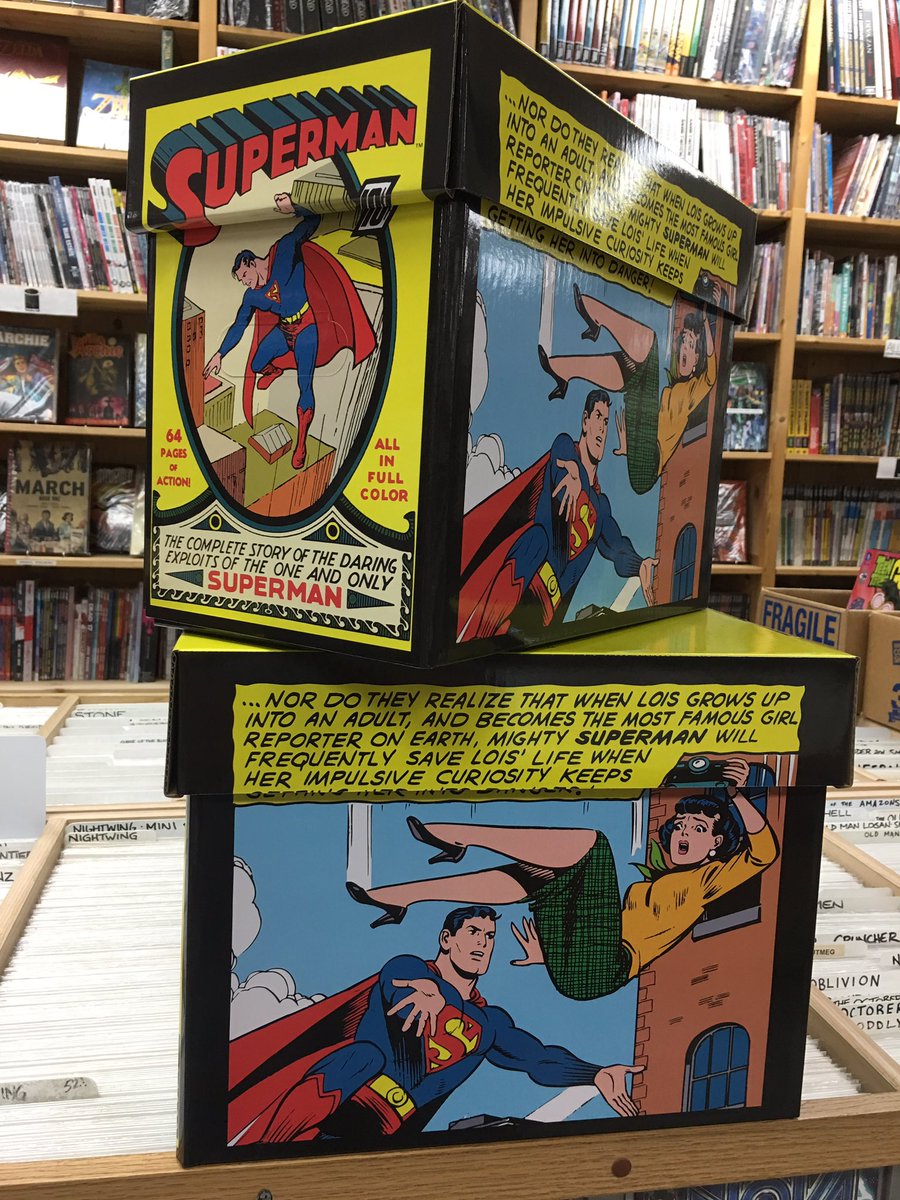 ComicsTnT's tweet image. We received a cool new old school Superman short comic box this week! It's $12.99! :-) #Superman #shortbox #dc #DCComics #LoisLane