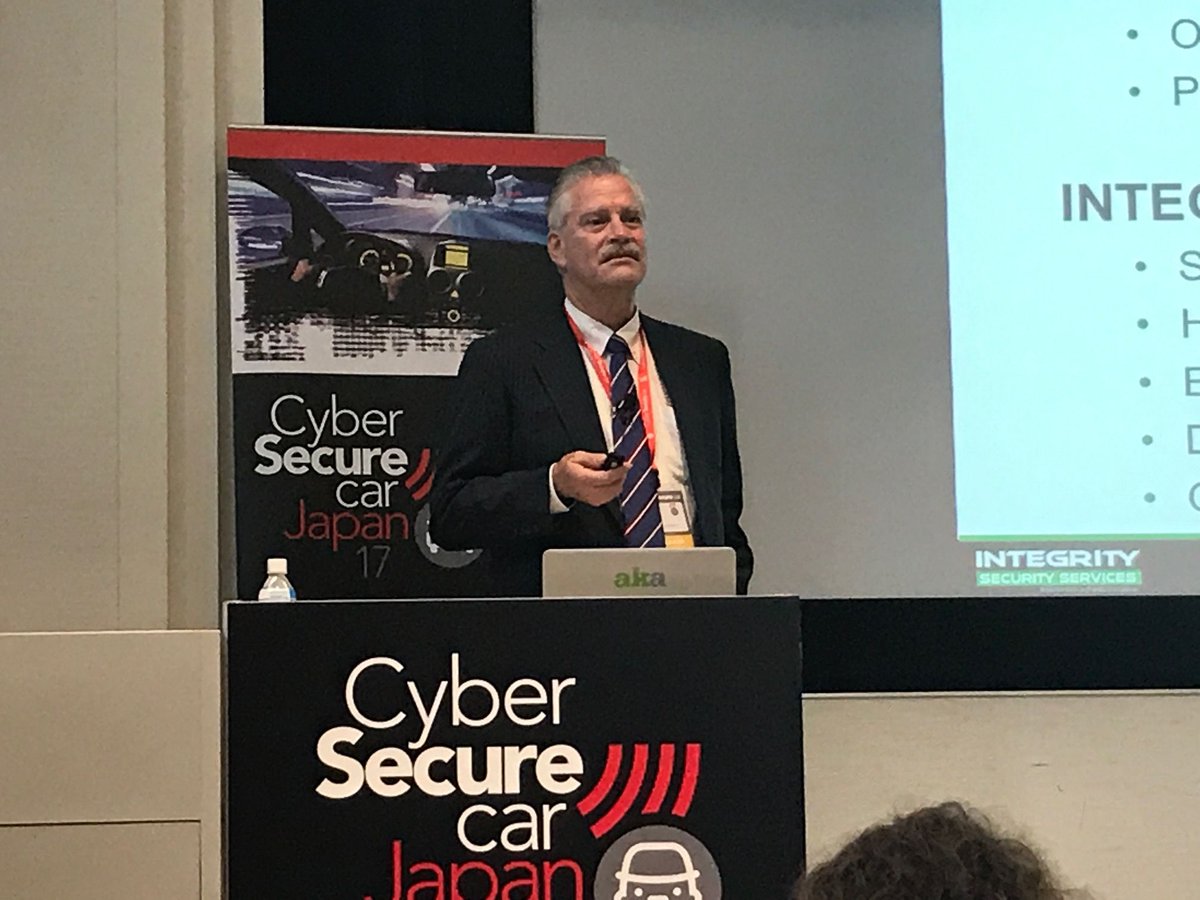 cybersecurecar's tweet photo. Hank Cohen of Integrity Security Services @GreenHillsPR giving a real masterclass on secure OTA update methodologies here in Tokyo! #CSC17 https://t.co/gA4HucCpHC